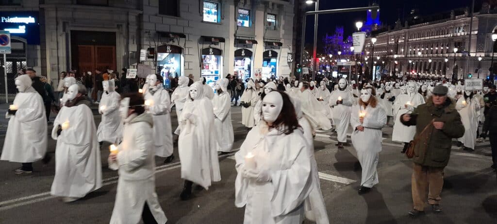 comision 8-m movimiento feminista de Madrid dia internacional de la mujer abolición de la prostitución seacabó patriarcado manifestaciones